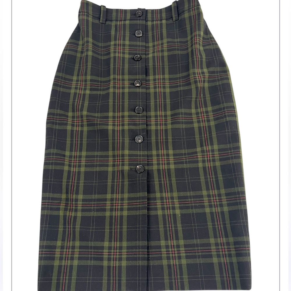 Aritzia Wilfred Leona Midi Pencil Check Plaid Skirt 4 - Picture 4 of 8